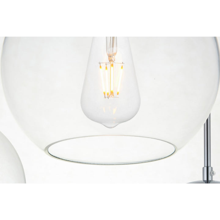 7 Lights Chrome Pendant With Clear Glass - View 5 - Joshua Marshal