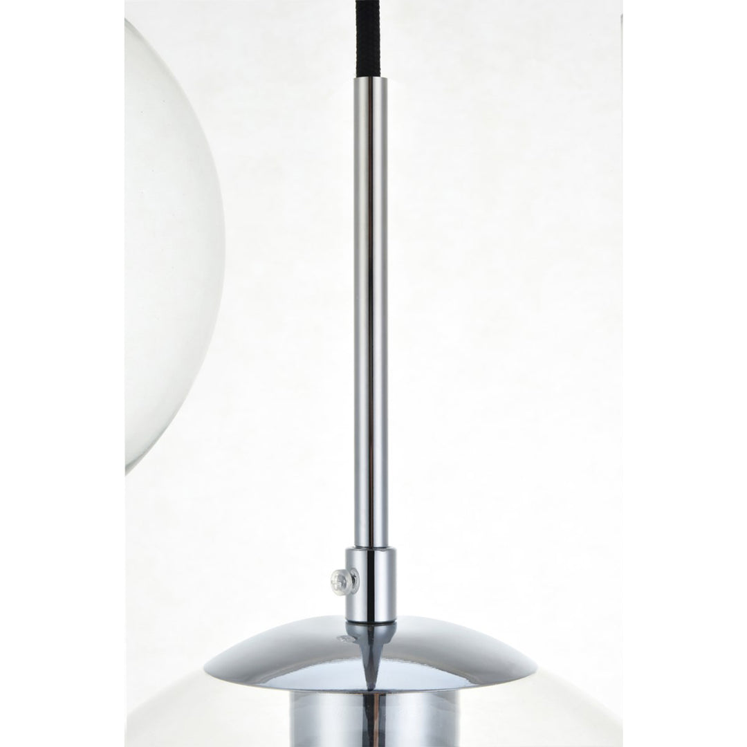 7 Lights Chrome Pendant With Clear Glass - View 6 - Joshua Marshal