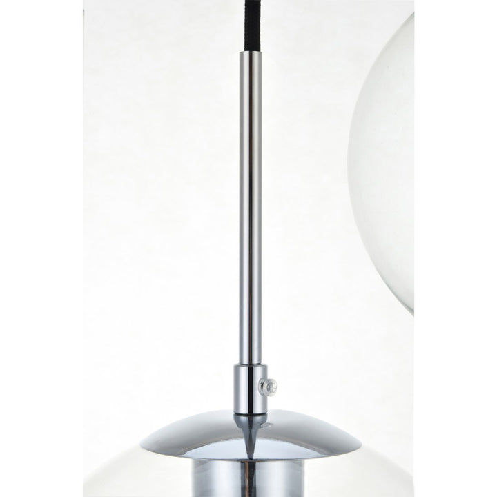 3 Lights Chrome Pendant With Clear Glass - View 5 - Joshua Marshal