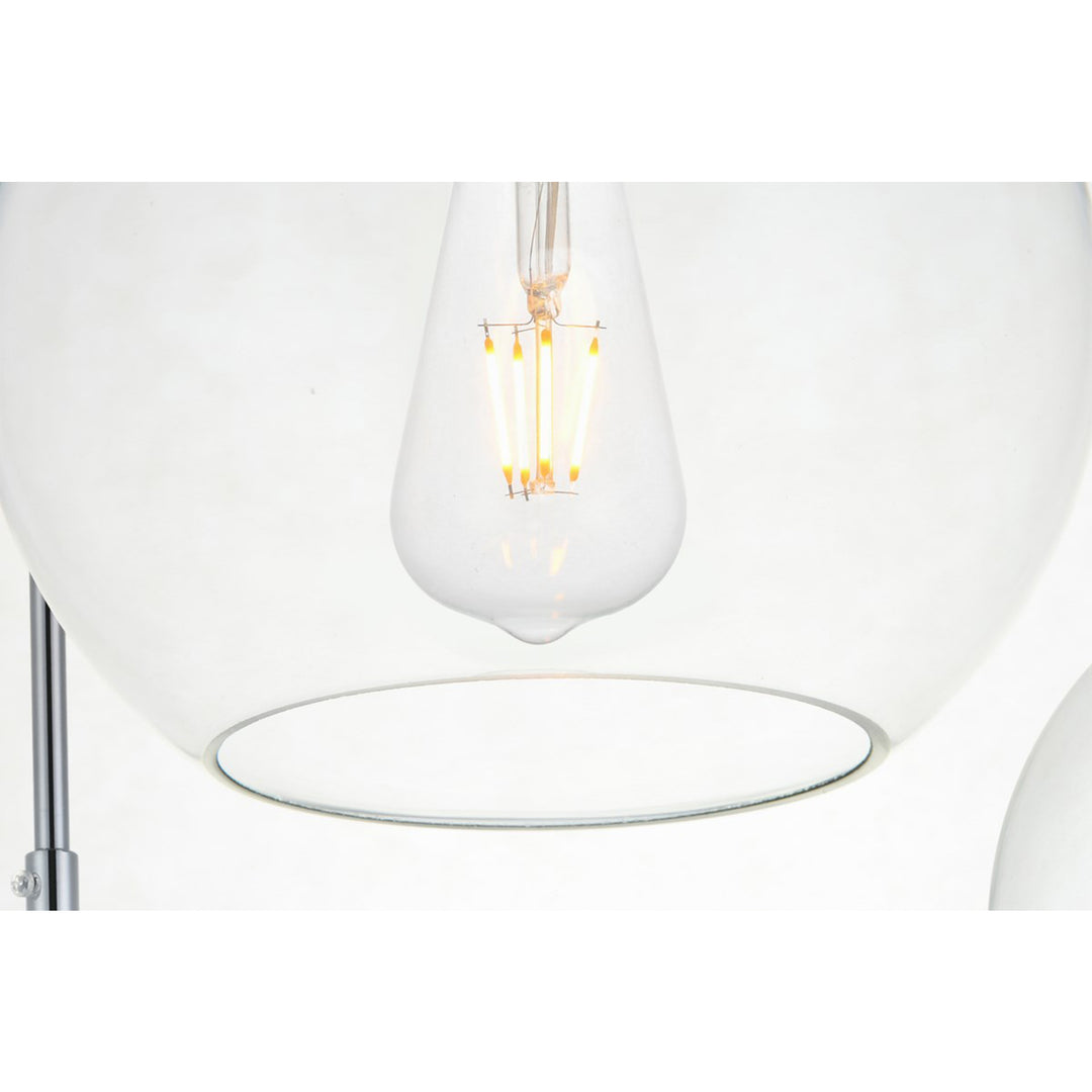 3 Lights Chrome Pendant With Clear Glass - View 6 - Joshua Marshal