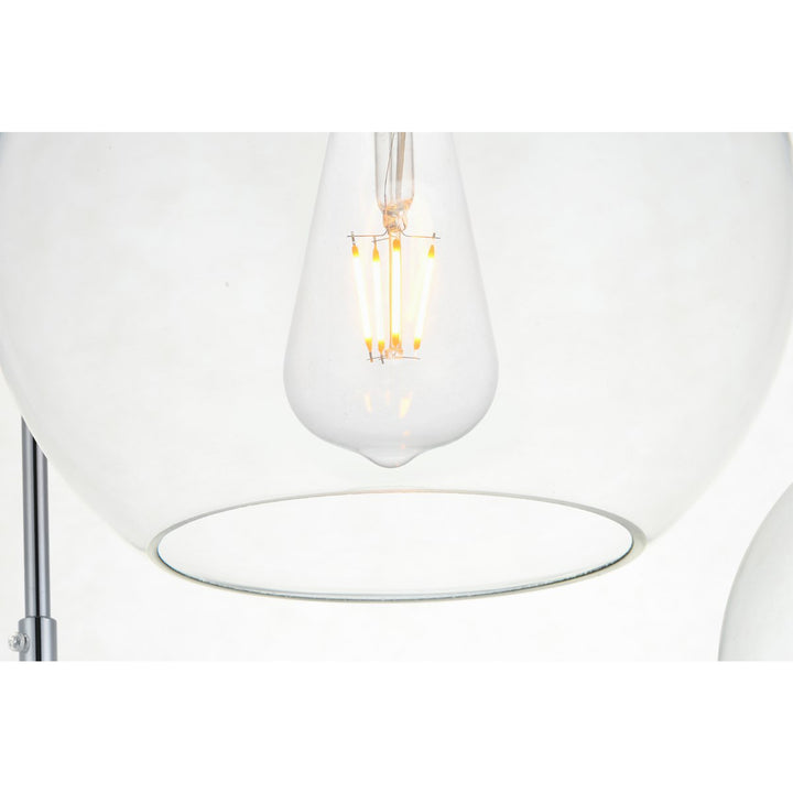 3 Lights Chrome Pendant With Clear Glass - View 6 - Joshua Marshal