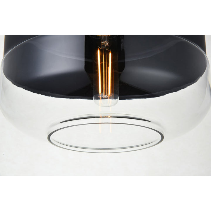1 Light Black Pendant With Clear Glass - View 6 - Joshua Marshal