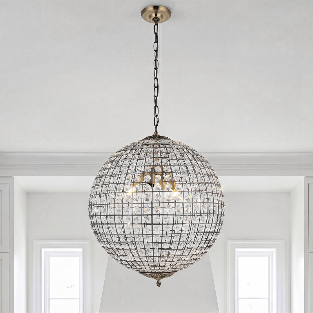 4 light 20 inch antique bronze pendant Antique Bronze & Clear Finish - LIGHTING by Joshua Marshal