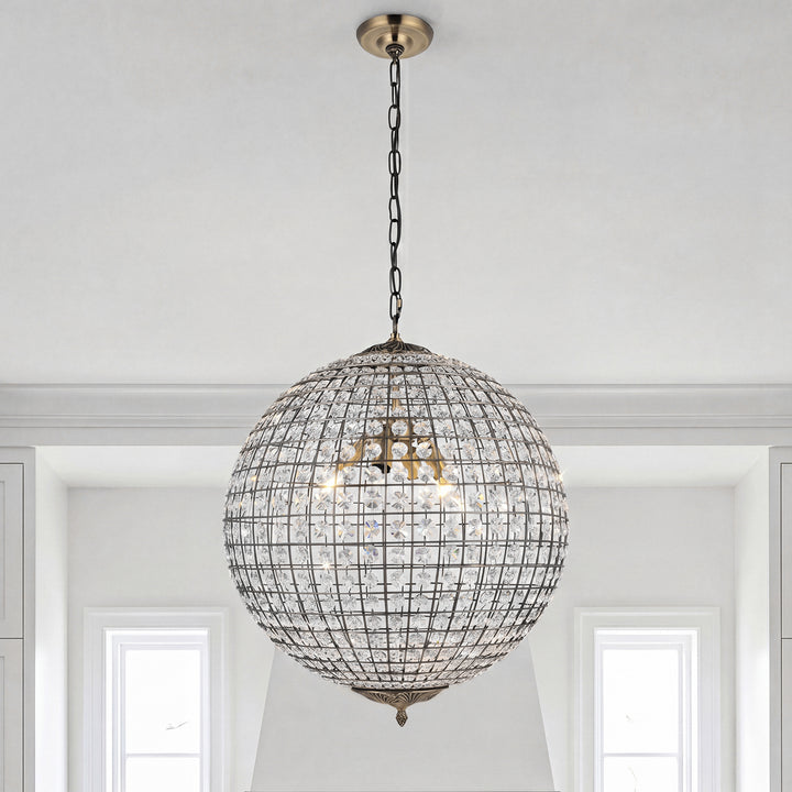 4 light 20 inch antique bronze pendant Antique Bronze & Clear Finish - LIGHTING by Joshua Marshal