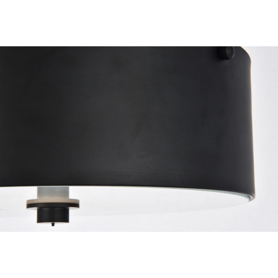 2 light 12 inch Flat Black flush mount - View 5 - Joshua Marshal