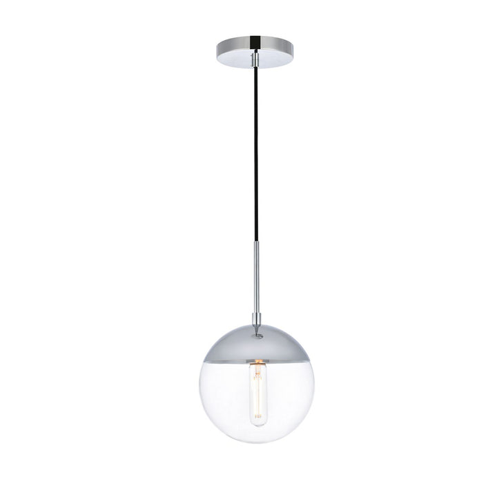 1 Light Chrome Pendant With Clear Glass - View 3 - Joshua Marshal