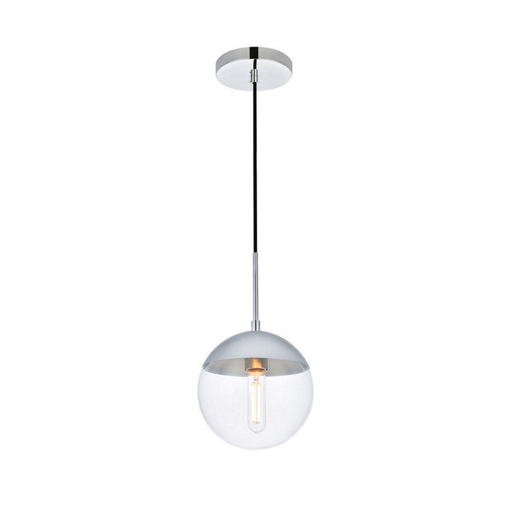 1 Light Chrome Pendant With Clear Glass - View 4 - Joshua Marshal