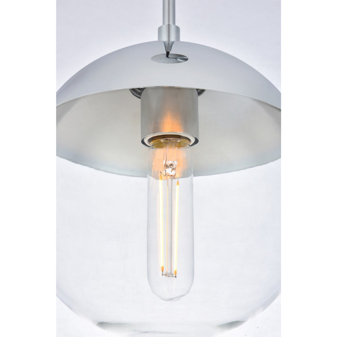 1 Light Chrome Pendant With Clear Glass - View 5 - Joshua Marshal