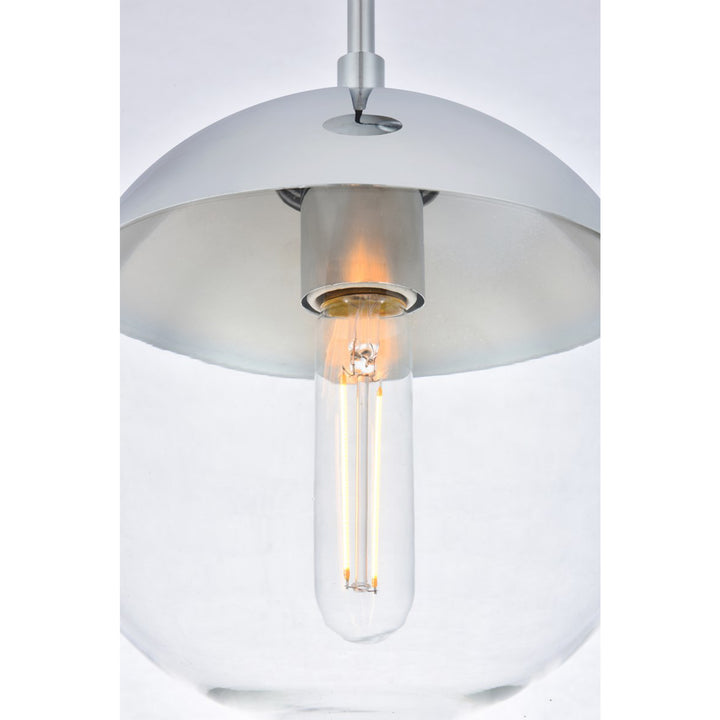1 Light Chrome Pendant With Clear Glass - View 5 - Joshua Marshal