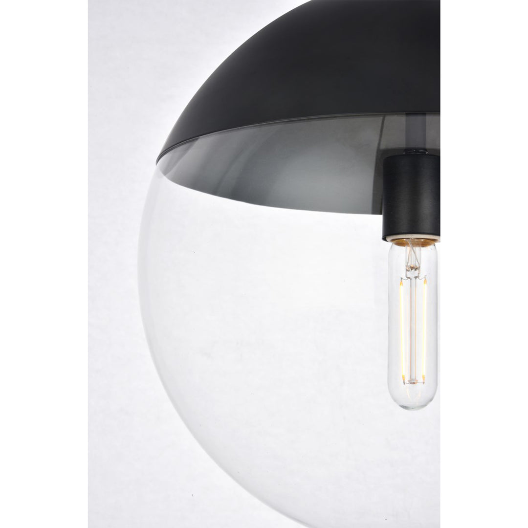 1 Light Black Pendant With Clear Glass - View 5 - Joshua Marshal