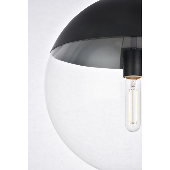 1 Light Black Pendant With Clear Glass - View 5 - Joshua Marshal