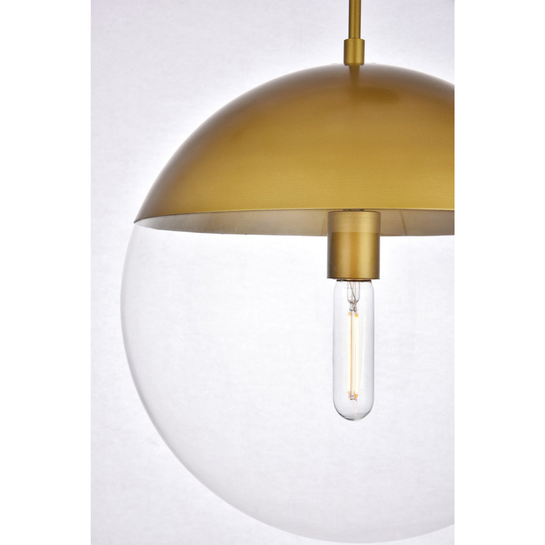 1 Light Brass Pendant With Clear Glass - View 5 - Joshua Marshal
