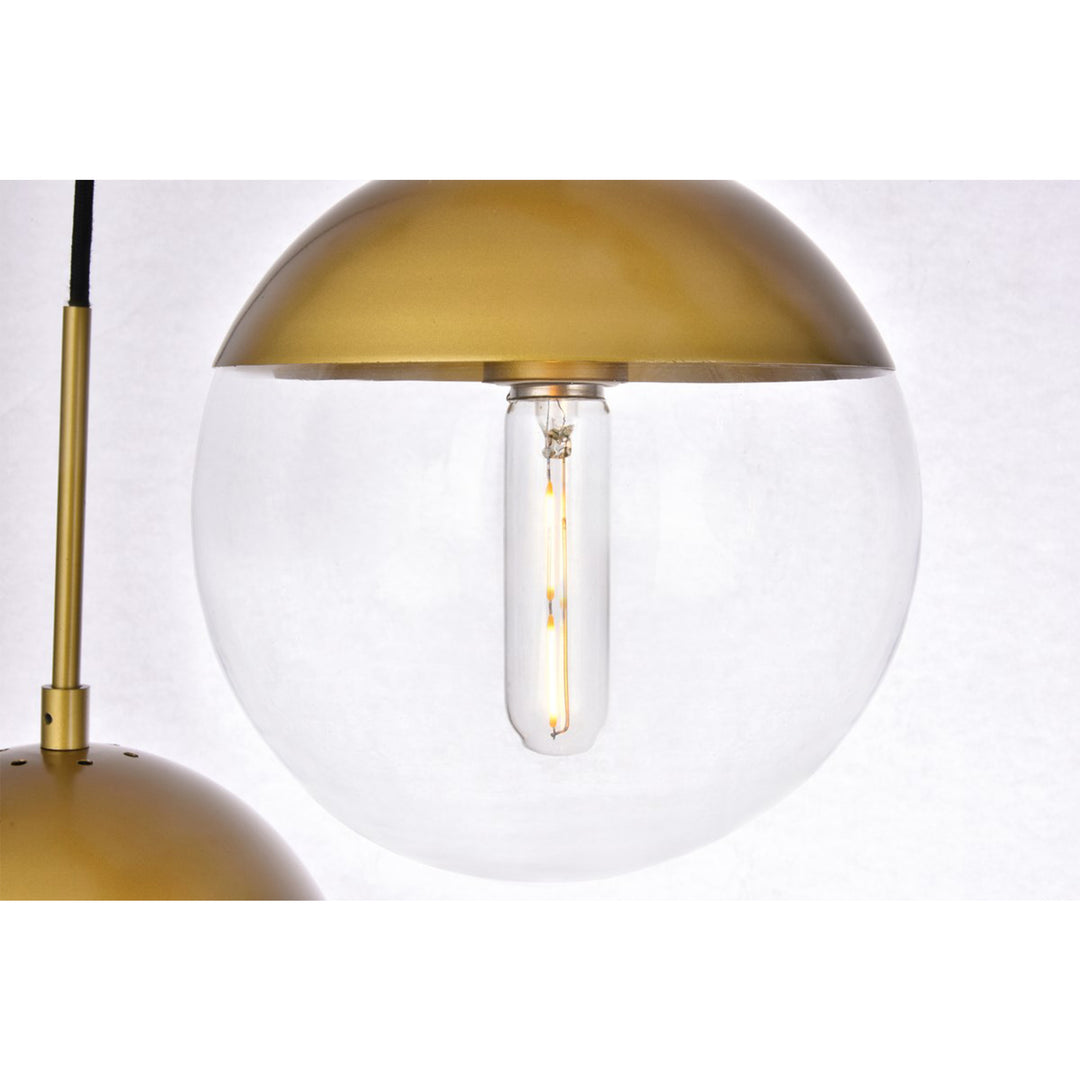 5 Lights Brass Pendant With Clear Glass - View 5 - Joshua Marshal