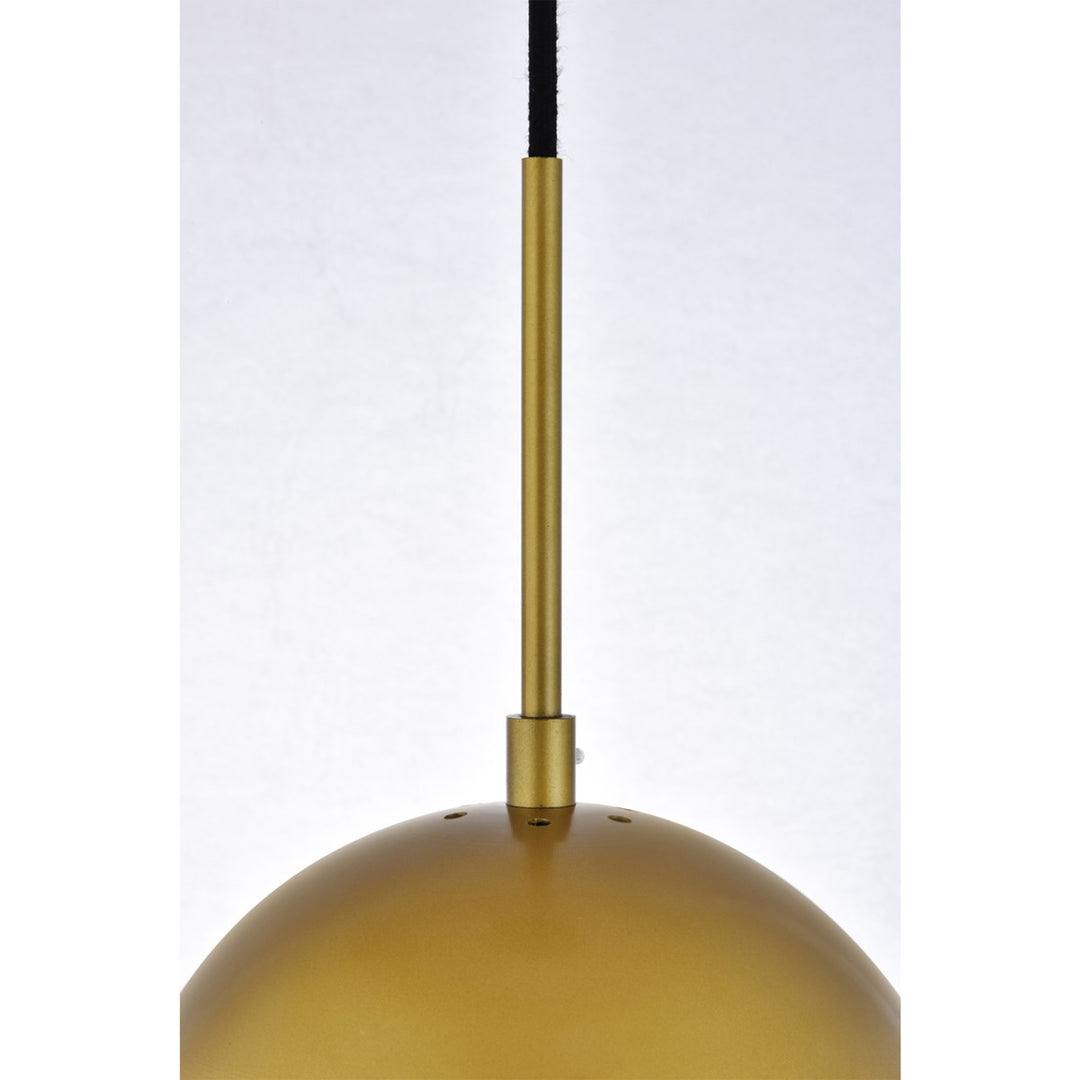 5 Lights Brass Pendant With Clear Glass - View 6 - Joshua Marshal
