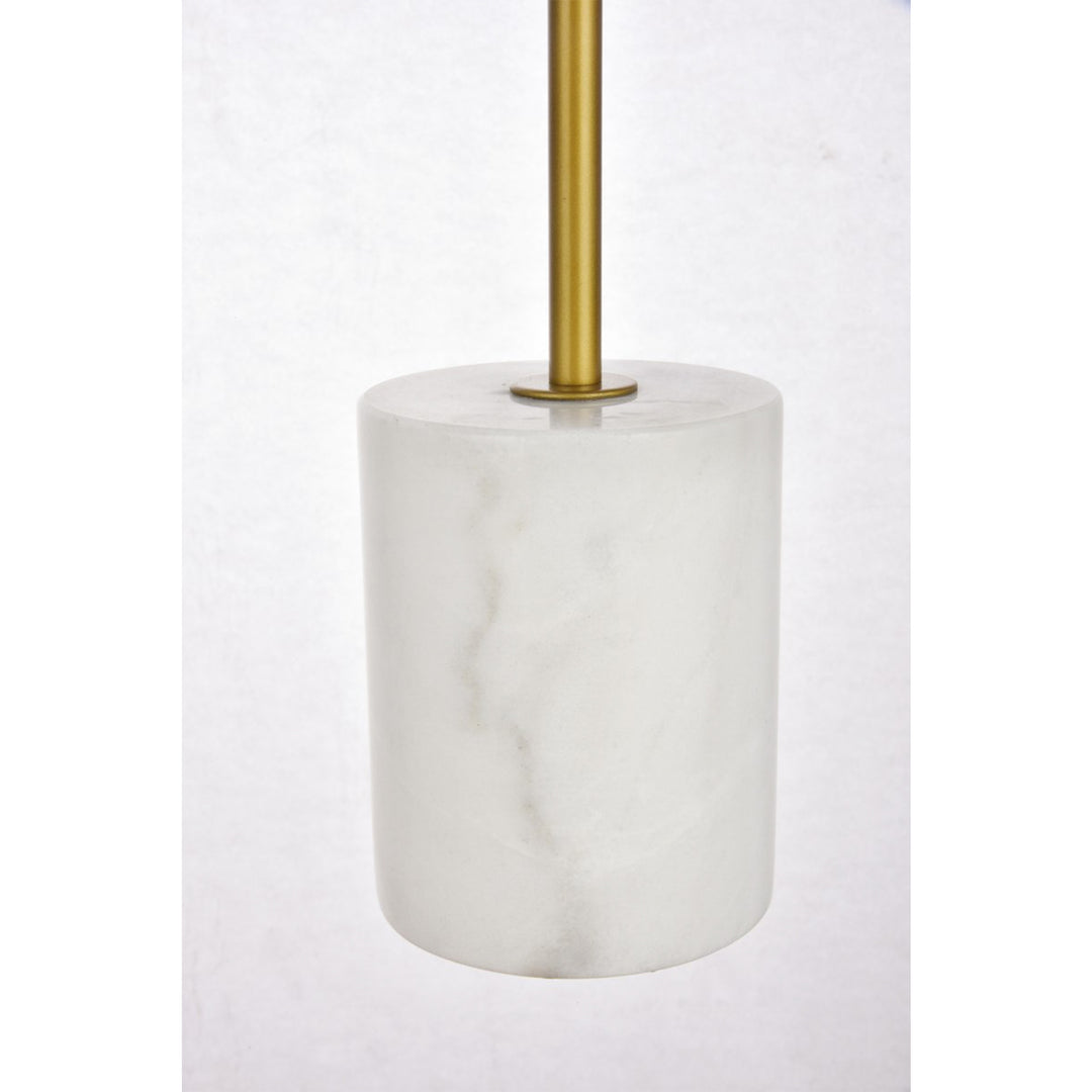 1 Light Brass Table Lamp With Frosted White Glass - View 6 - Joshua Marshal