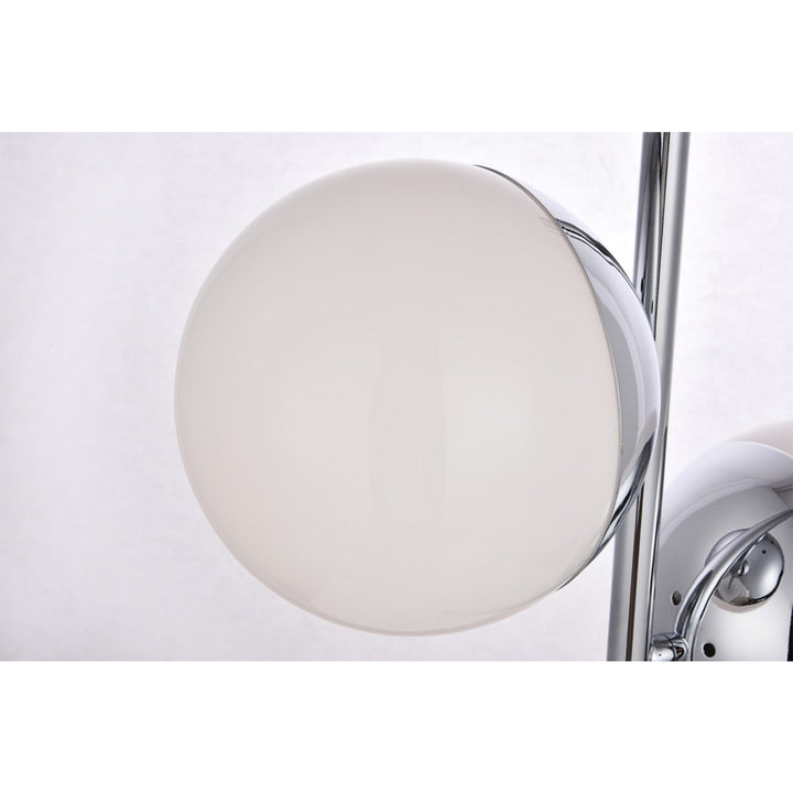 2 Lights Chrome Table Lamp With Frosted White Glass - View 5 - Joshua Marshal