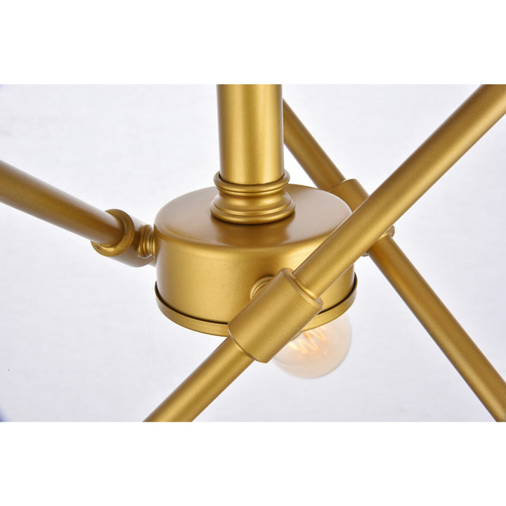 6 Lights Brass Flush Mount - View 5 - Joshua Marshal