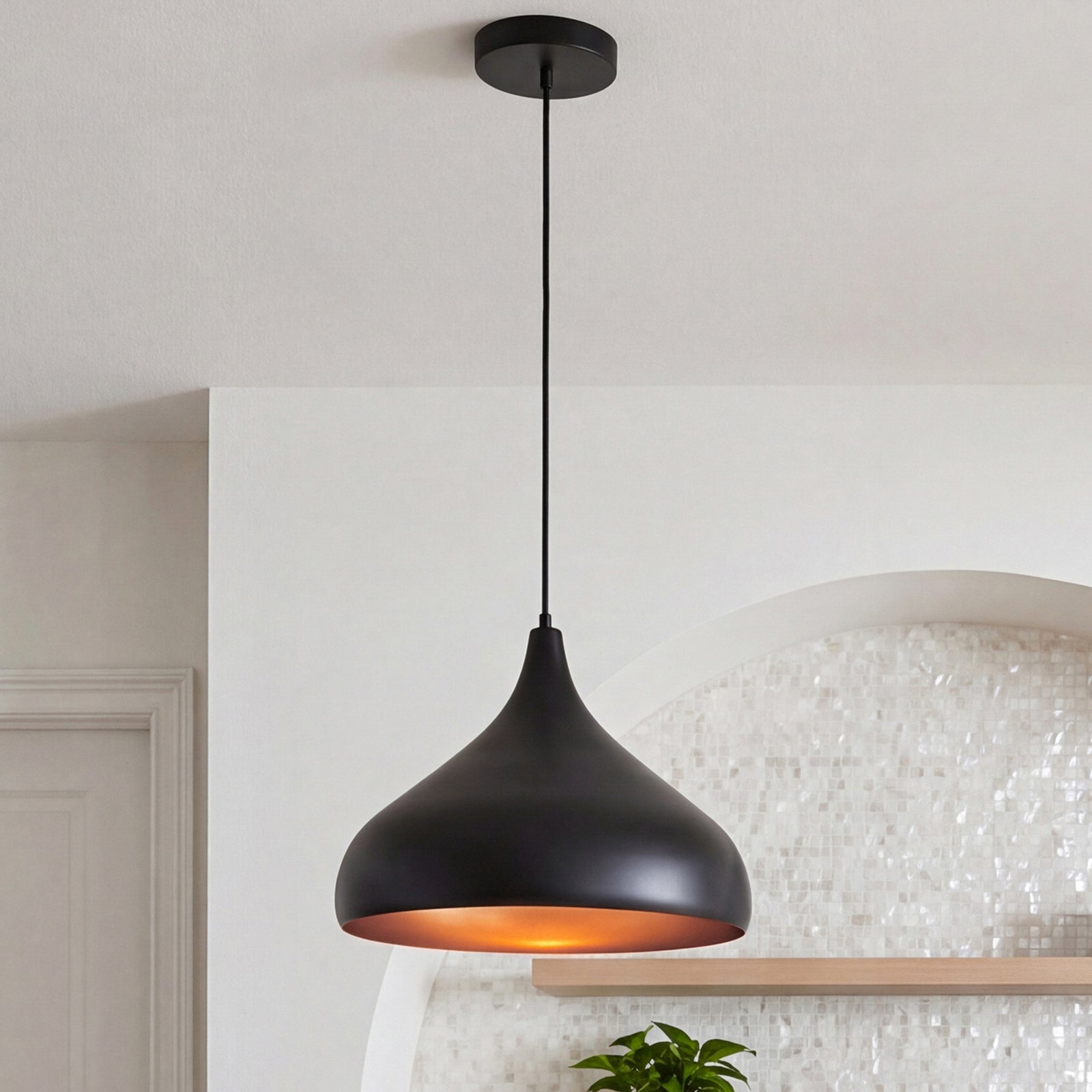 Collection Pendant D12.5in H10in Lt:1 Black Finish Black Finish - LIGHTING by Joshua Marshal