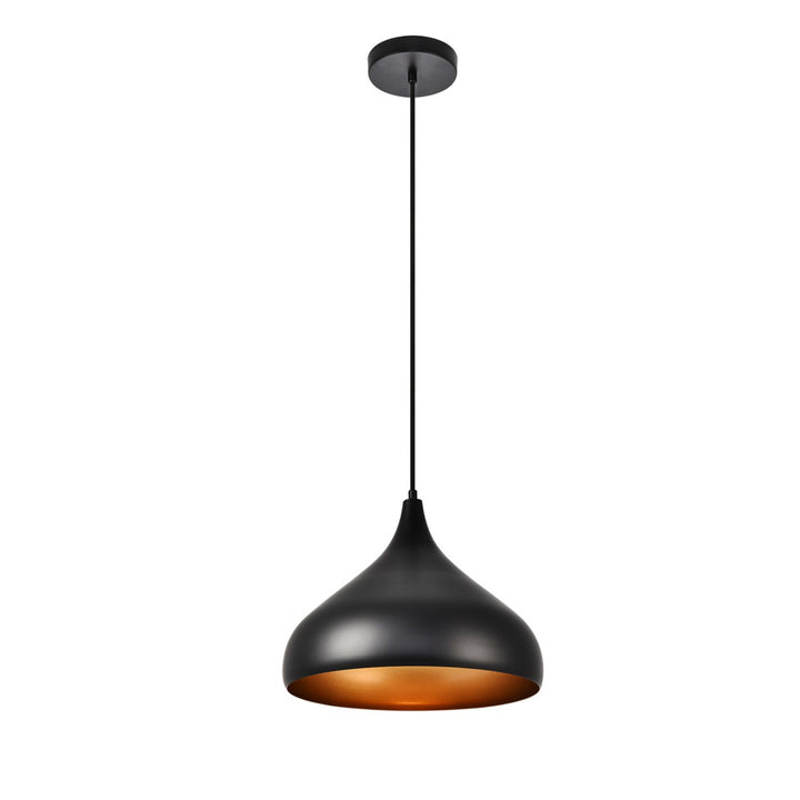 Collection Pendant D12.5in H10in Lt:1 Black Finish - View 3 - Joshua Marshal