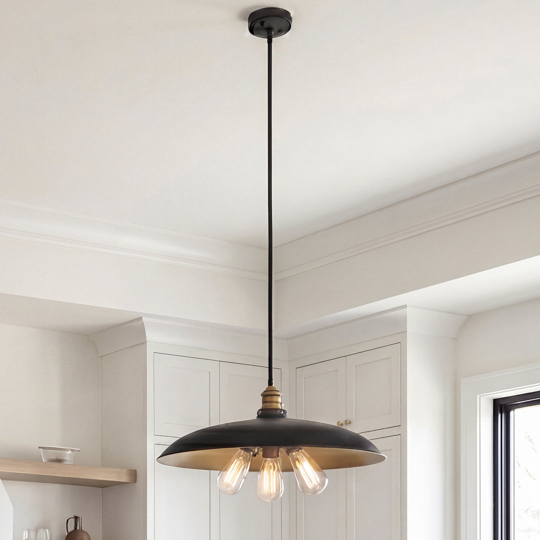 Collection Chandelier D20.5 H6.5 Lt:3 Black and Brass Finish Black & Brass Finish - LIGHTING by Joshua Marshal