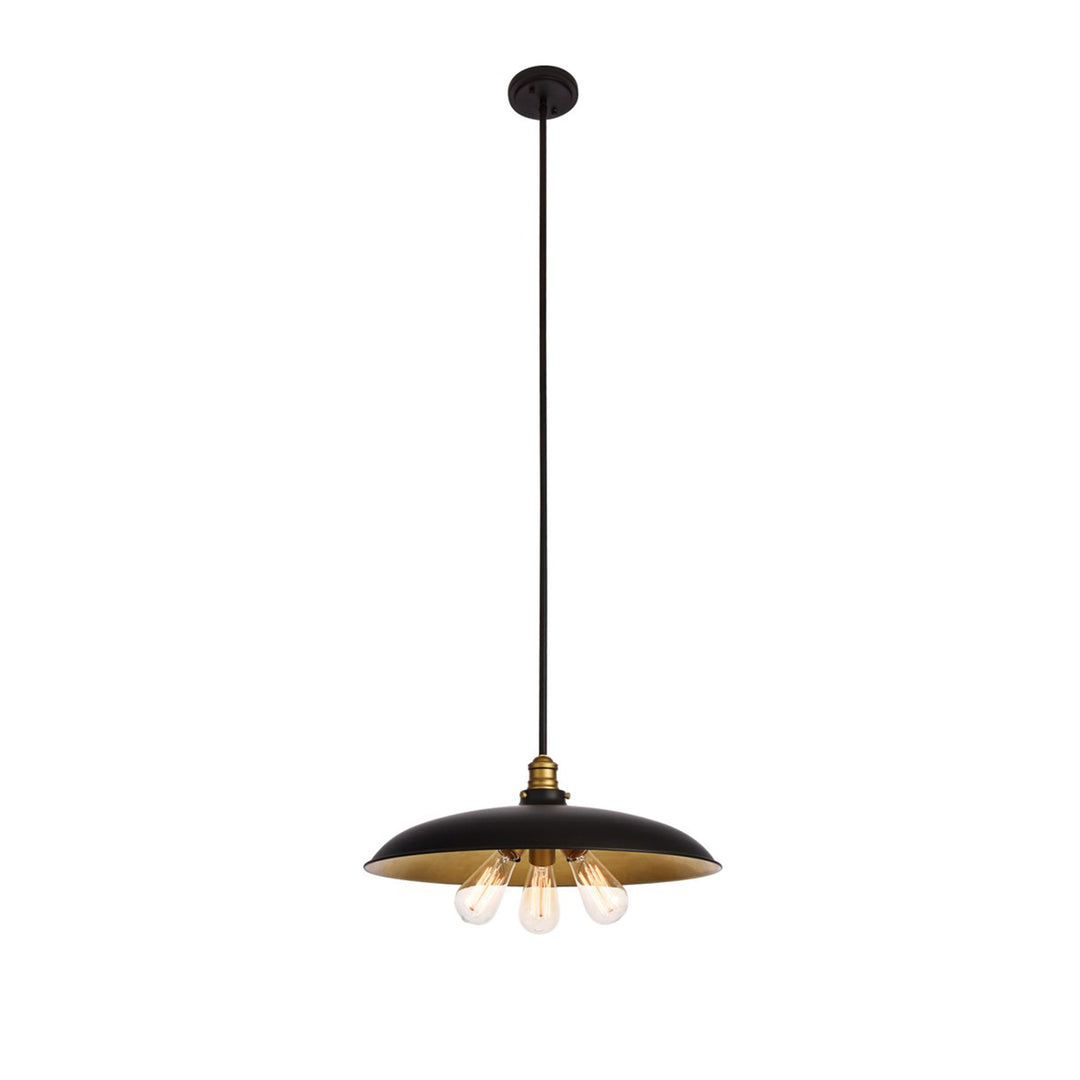Collection Chandelier D20.5 H6.5 Lt:3 Black and Brass Finish - View 3 - Joshua Marshal