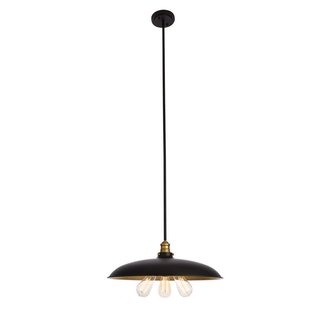 Collection Chandelier D20.5 H6.5 Lt:3 Black and Brass Finish - View 4 - Joshua Marshal