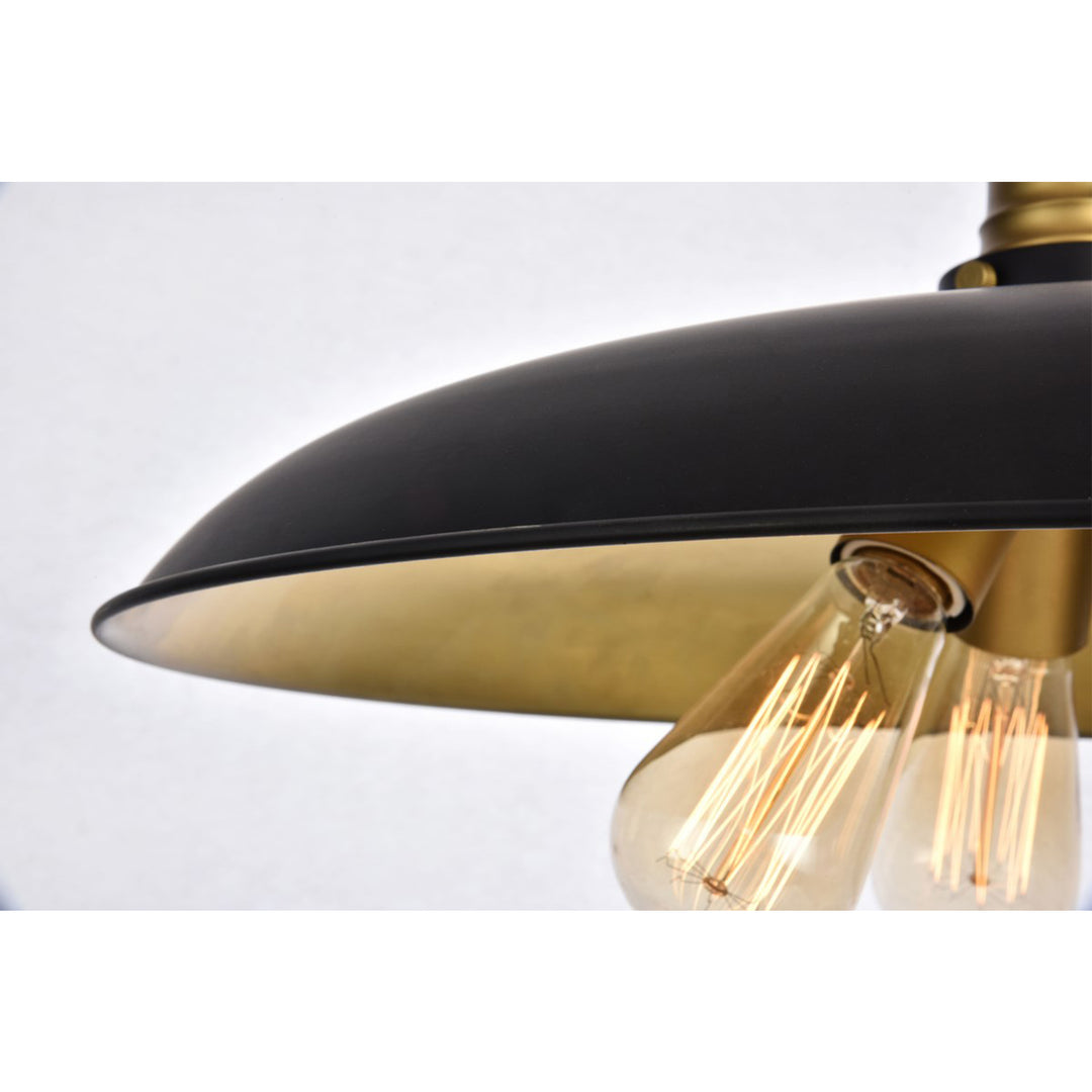 Collection Chandelier D20.5 H6.5 Lt:3 Black and Brass Finish - View 5 - Joshua Marshal