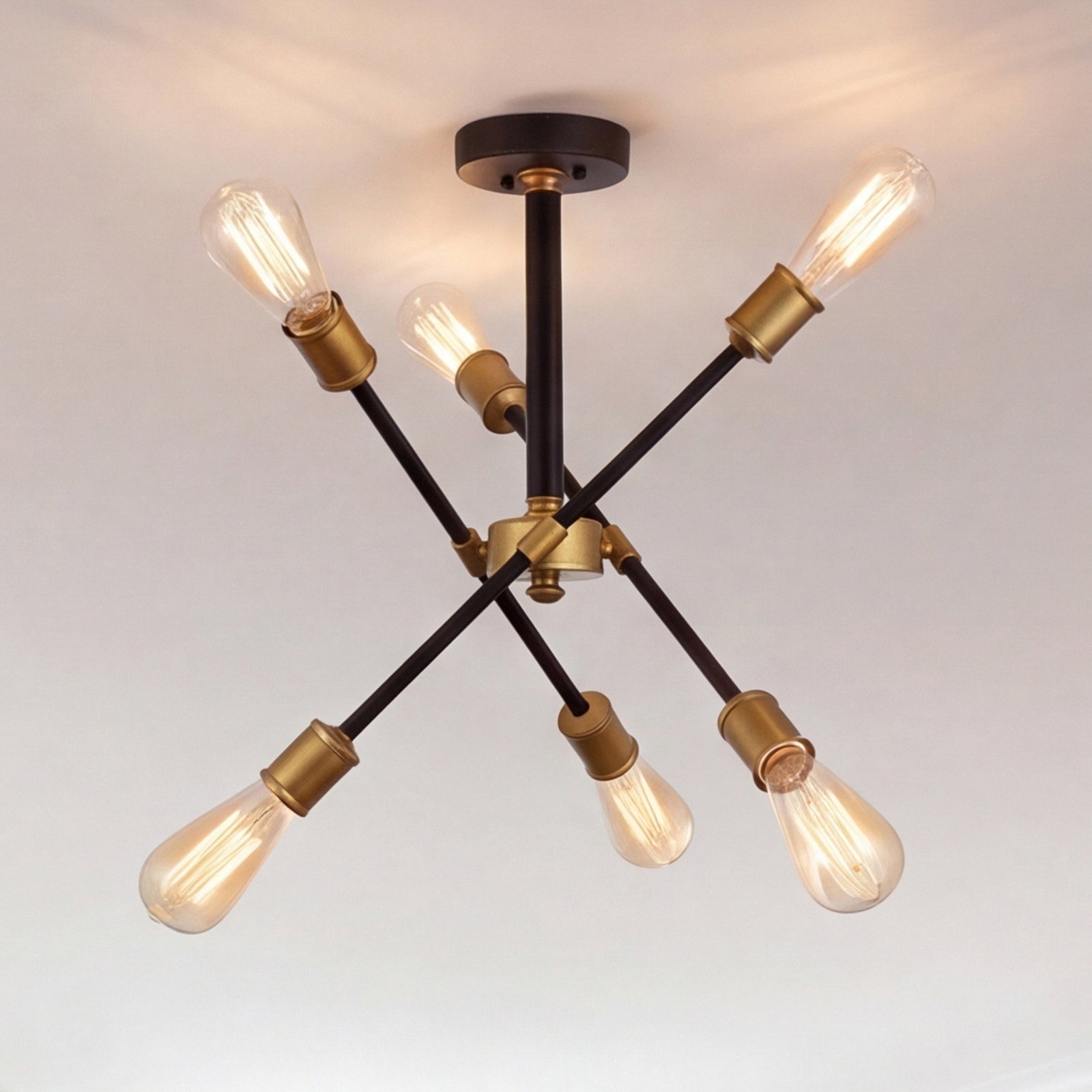 Collection Flushmount D17.1 H16.6 Lt:6 Black and Brass Finish Black & Brass Finish - LIGHTING by Joshua Marshal