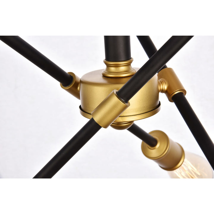 Collection Flushmount D17.1 H16.6 Lt:6 Black and Brass Finish - View 5 - Joshua Marshal