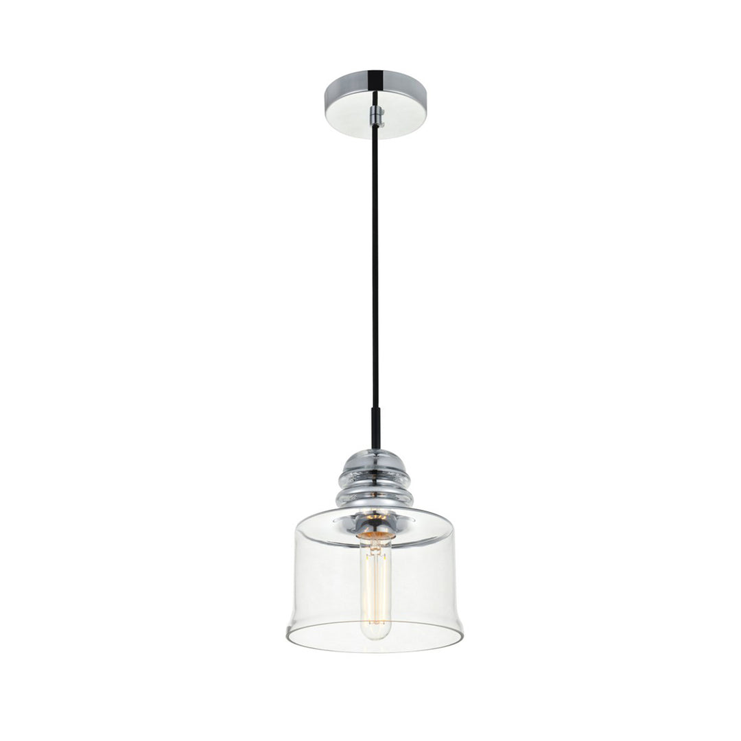 1 Light Chrome Pendant With Clear Glass - View 4 - Joshua Marshal