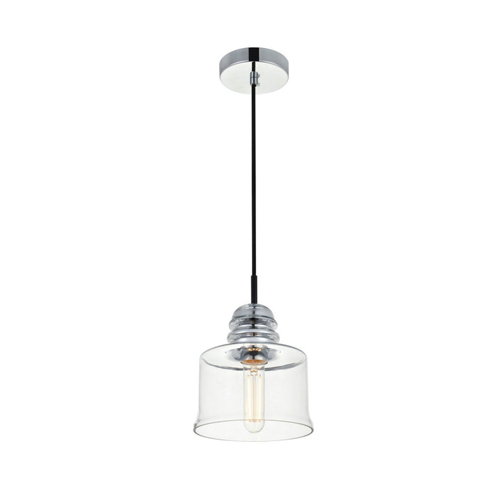 1 Light Chrome Pendant With Clear Glass - View 4 - Joshua Marshal