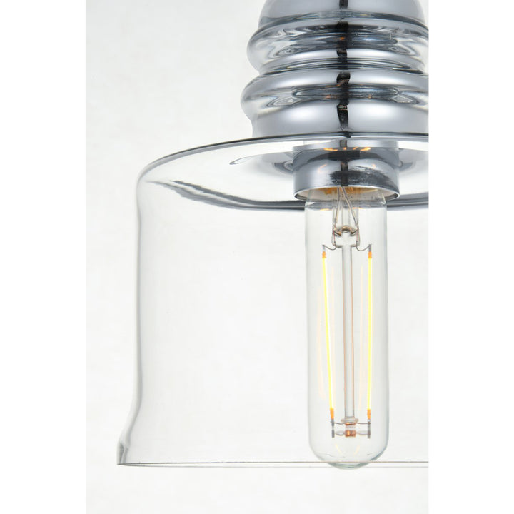 1 Light Chrome Pendant With Clear Glass - View 6 - Joshua Marshal