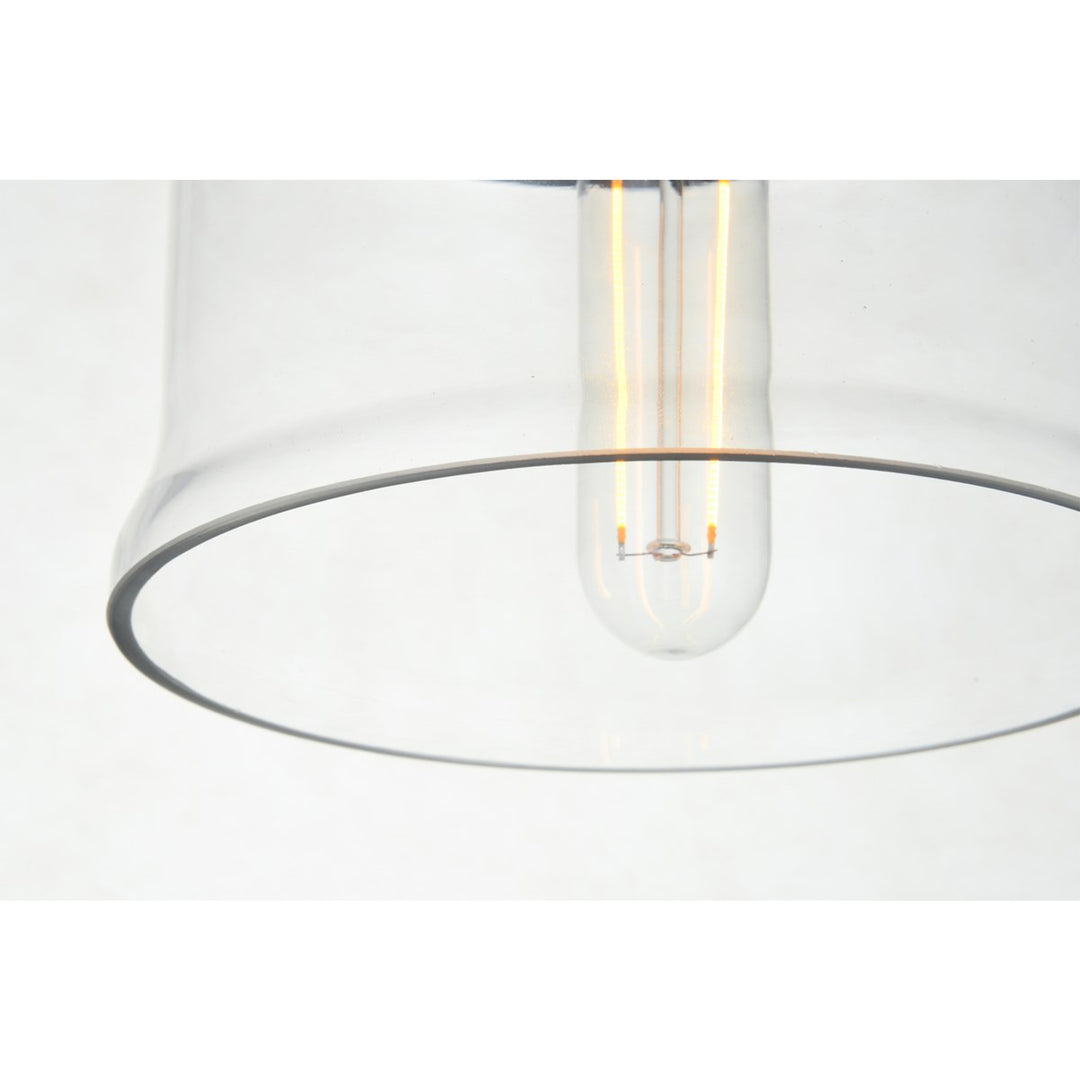 1 Light Black Pendant With Clear Glass - View 6 - Joshua Marshal