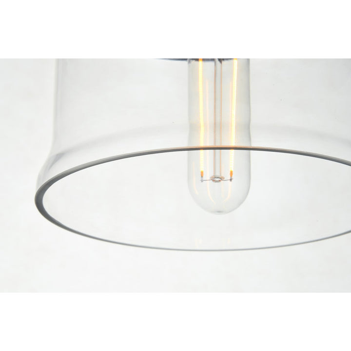 1 Light Black Pendant With Clear Glass - View 6 - Joshua Marshal