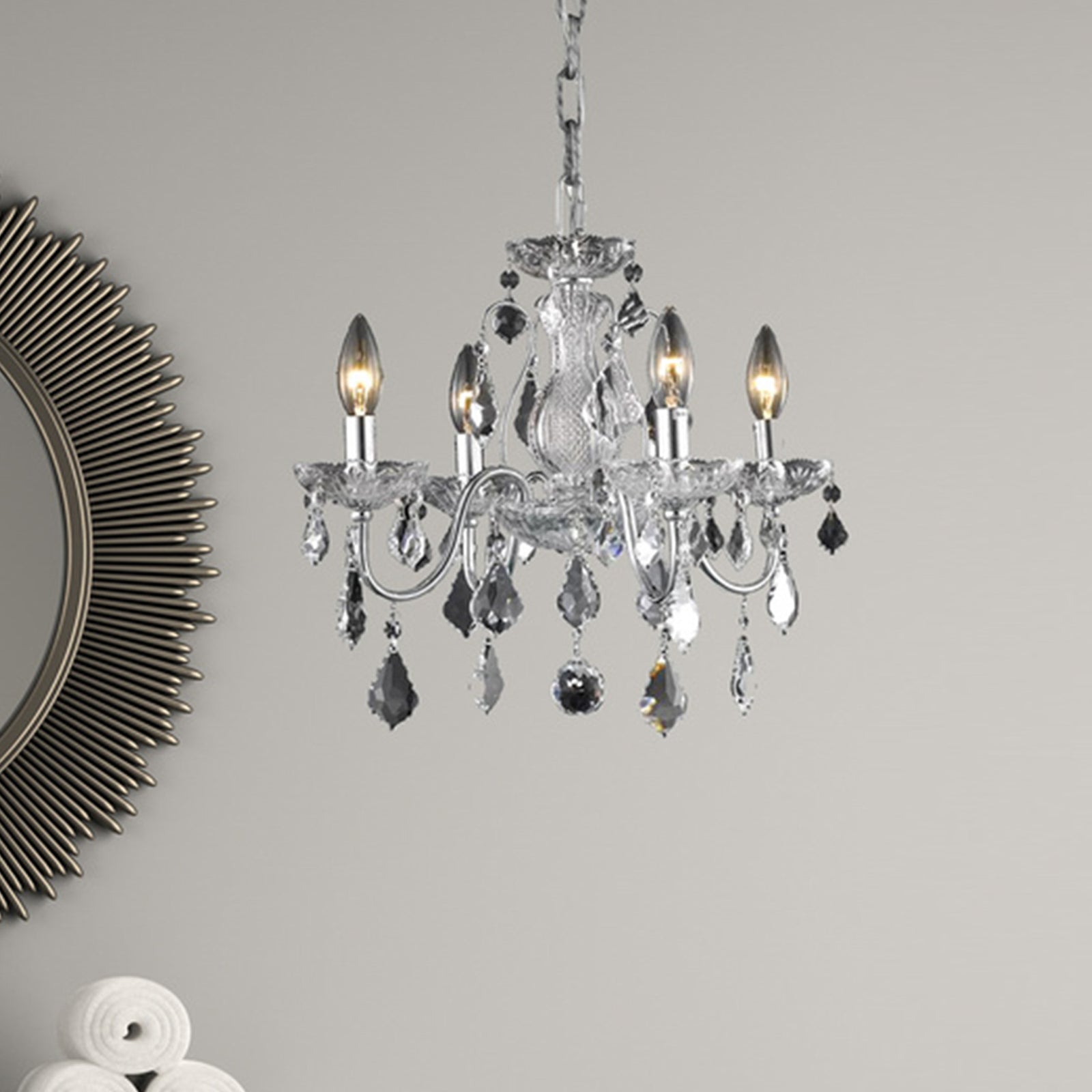 Collection Pendant D17in H15in Lt:4 Chrome FinishåÊ Chrome Finish - LIGHTING by Joshua Marshal