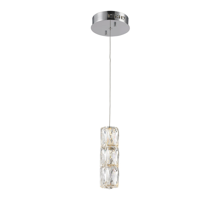 LED light Chrome Pendant Clear Elegant Cut Crystal - View 3 - Joshua Marshal