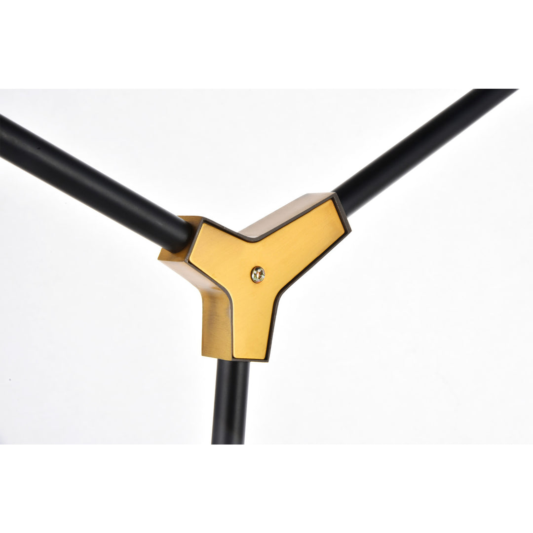5 Light In Light Antique Brass And Flat Black Pendant - View 6 - Joshua Marshal