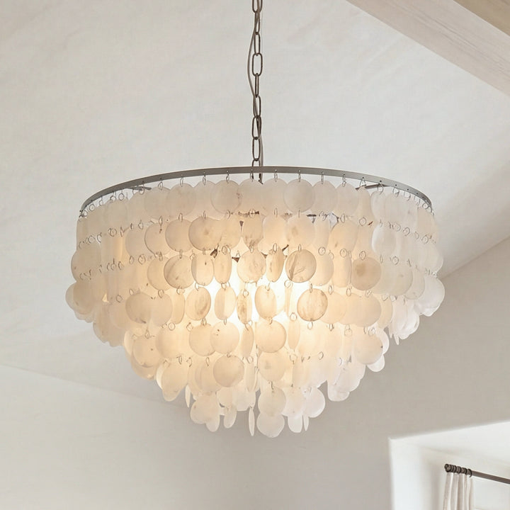 6 Light Chrome Pendant Chrome And White Finish - LIGHTING by Joshua Marshal