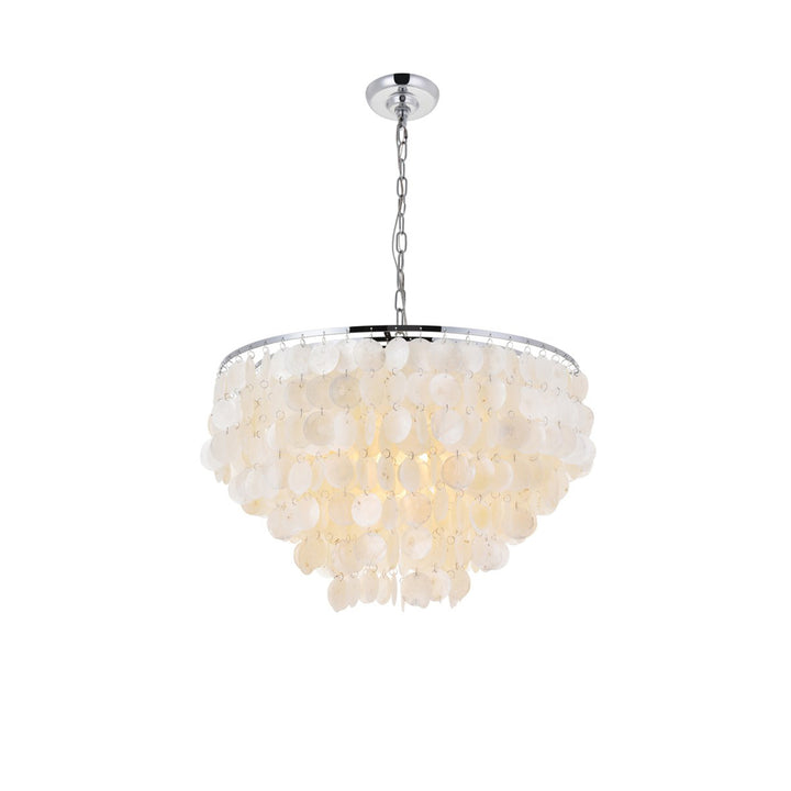 6 Light Chrome Pendant - View 4 - Joshua Marshal