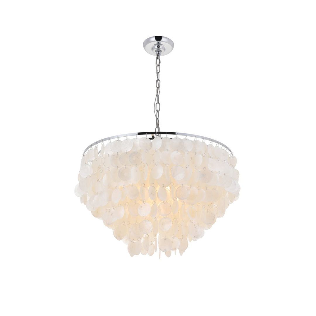 6 Light Chrome Pendant - View 5 - Joshua Marshal