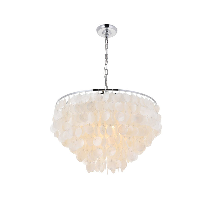 6 Light Chrome Pendant - View 5 - Joshua Marshal