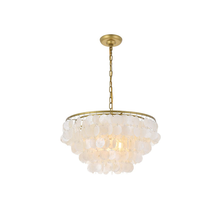 4 Light Brass Pendant - View 4 - Joshua Marshal