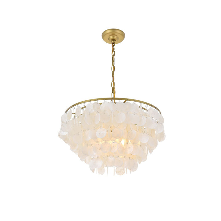 4 Light Brass Pendant - View 5 - Joshua Marshal