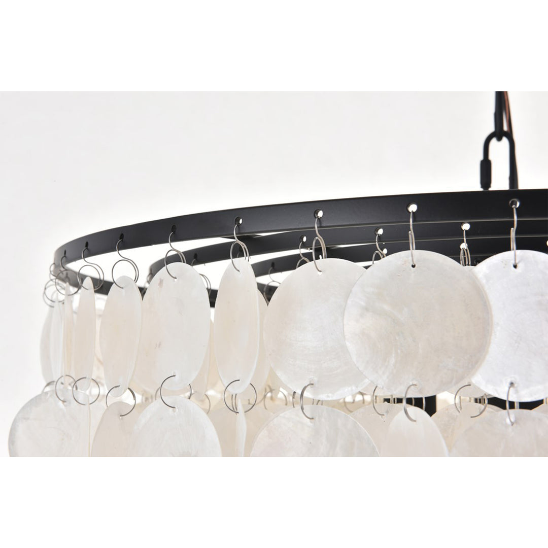 4 Light Black Pendant - View 6 - Joshua Marshal