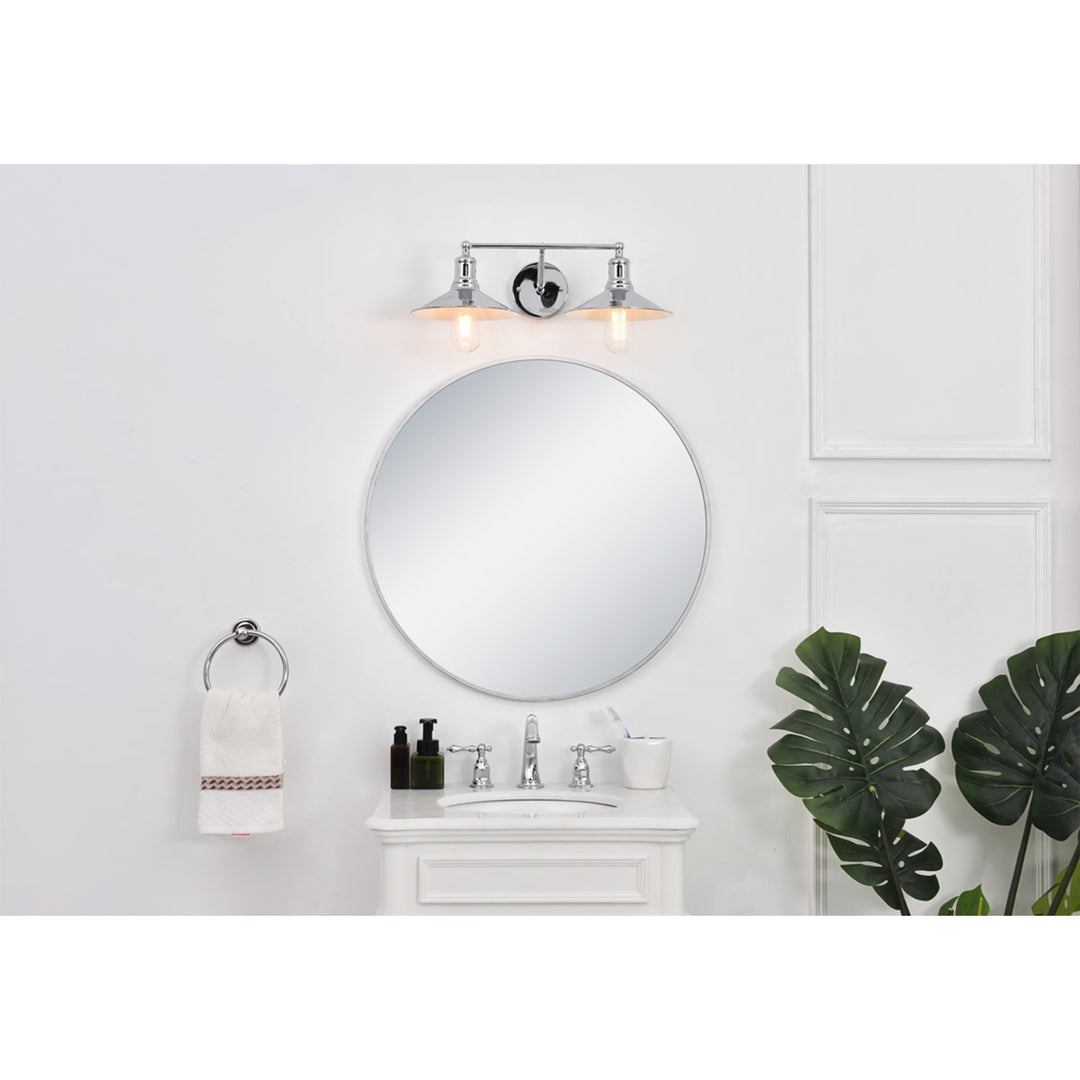 2 Light Chrome Wall Sconce - View 2 - Joshua Marshal