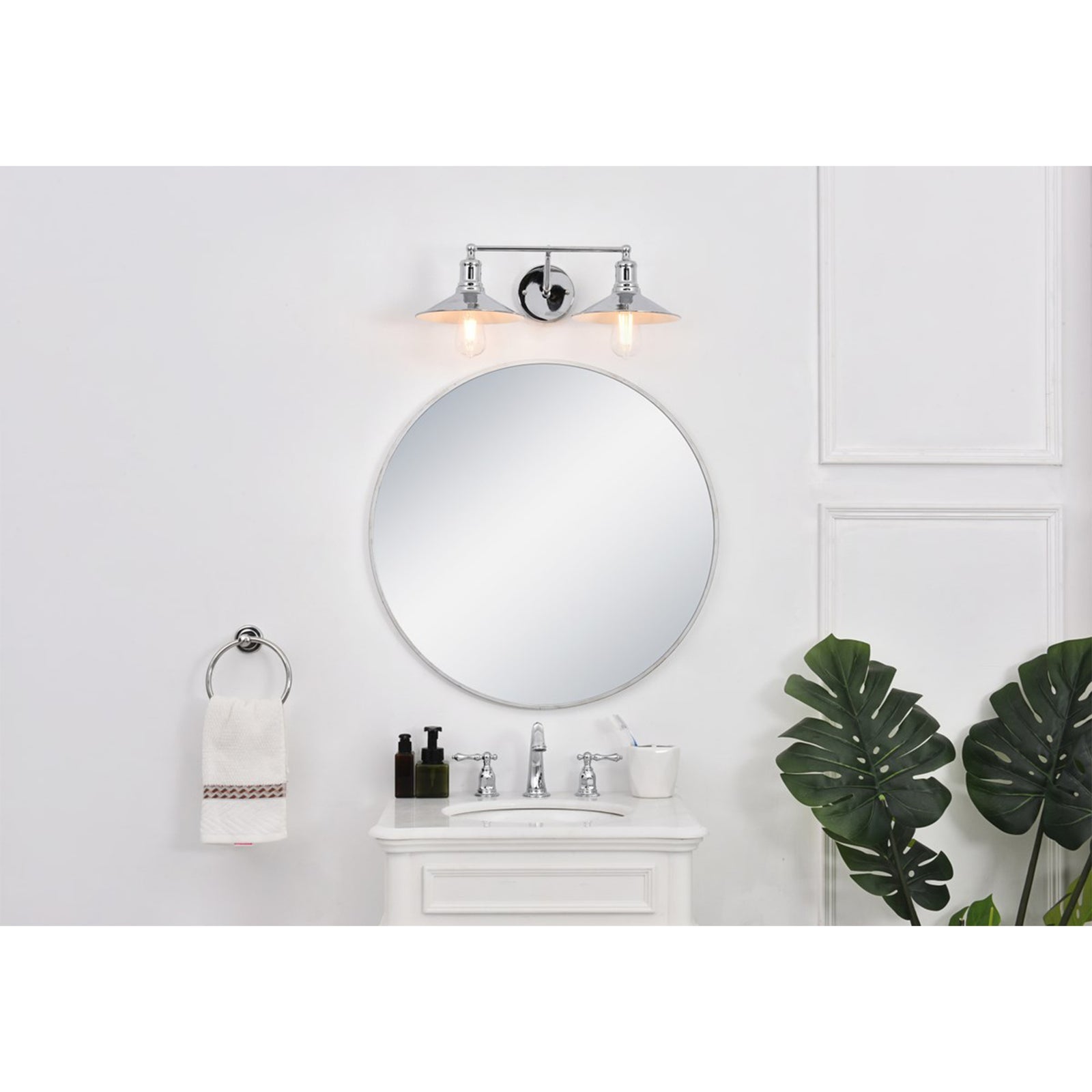 2 Light Chrome Wall Sconce - View 2 - Joshua Marshal