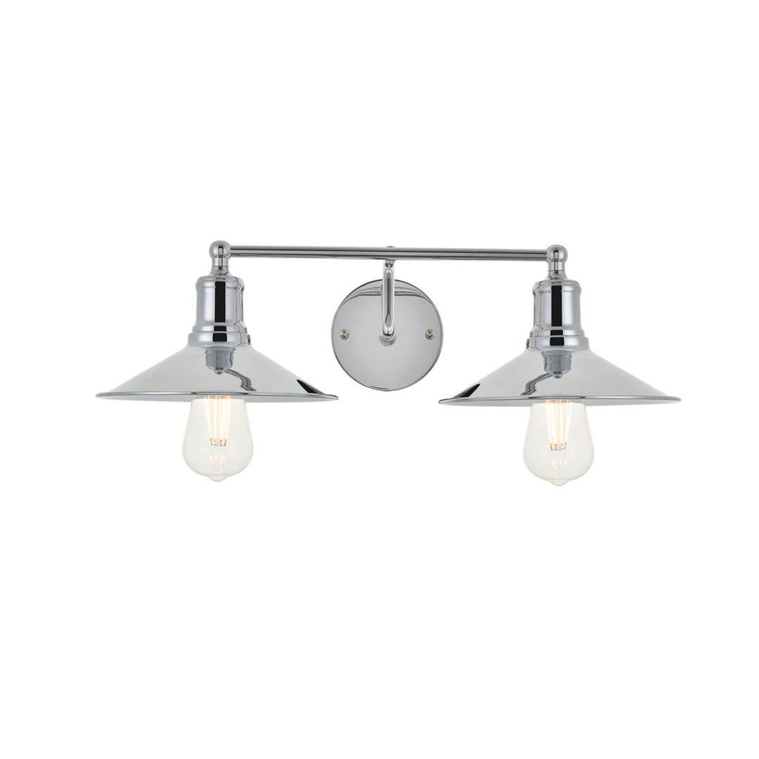 2 Light Chrome Wall Sconce - View 3 - Joshua Marshal