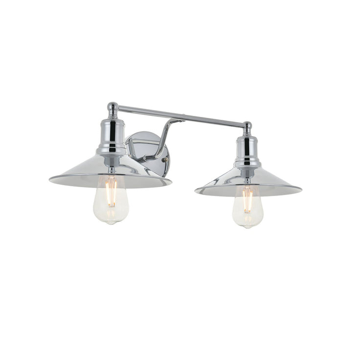 2 Light Chrome Wall Sconce - View 4 - Joshua Marshal