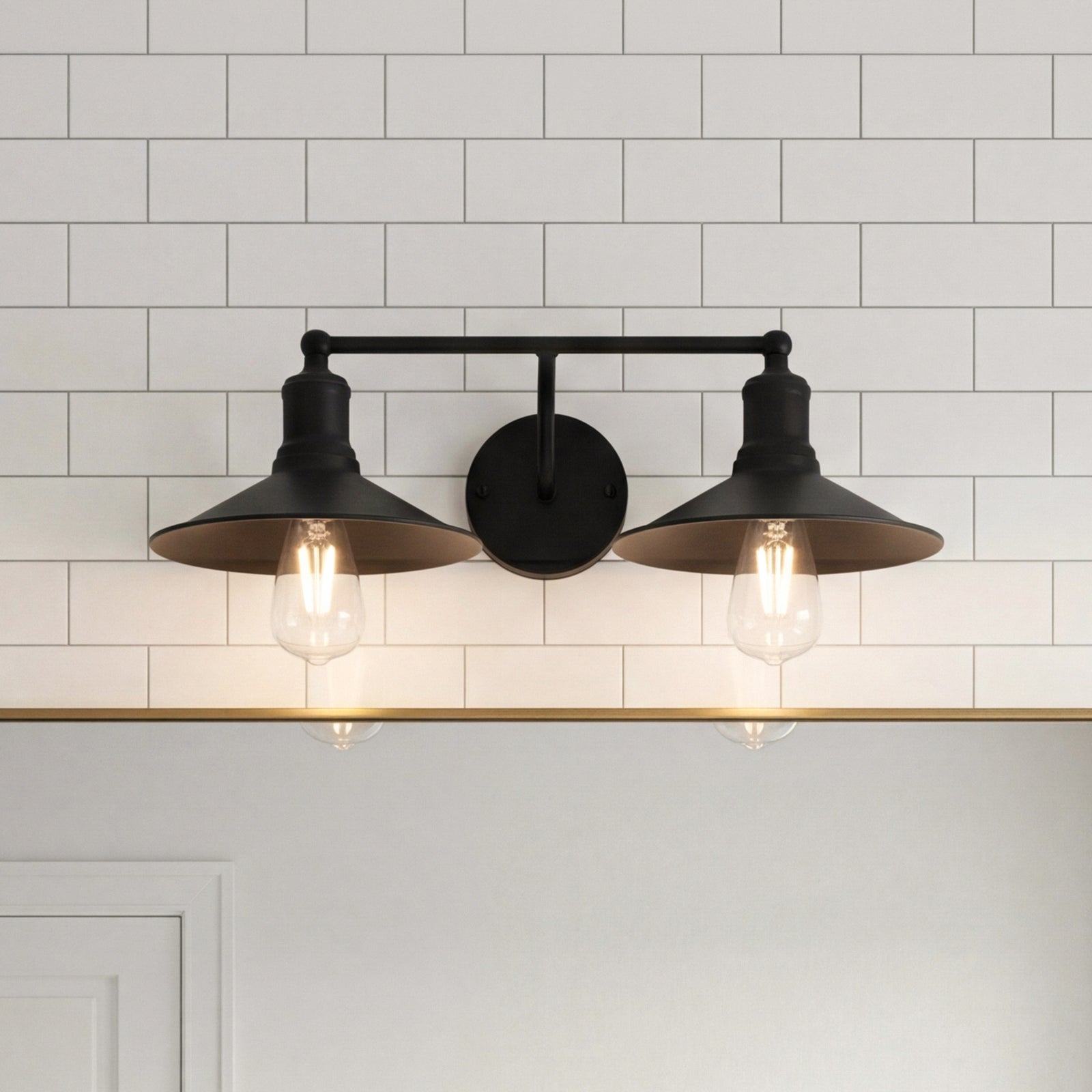 2 Light Black Wall Sconce Black Finish - LIGHTING by Joshua Marshal