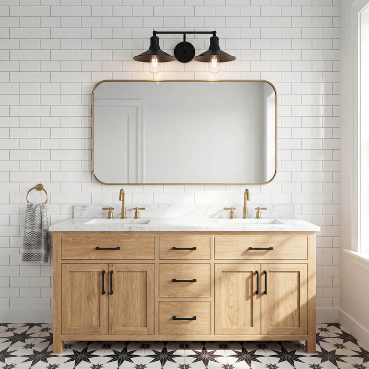 2 Light Black Wall Sconce - View 2 - Joshua Marshal